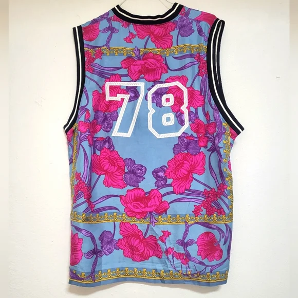 Rare Versace ACID BOUQUET Silk printed Men's Jersey Size 44 - Picture 6 of 11